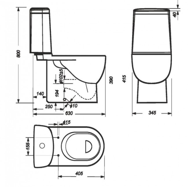 Унитаз-компакт Sanita Luxe Fest DM с микролифтом FSTSLCC01040622
