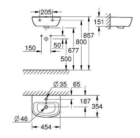 Раковина Grohe Bau Ceramic 45 39424000