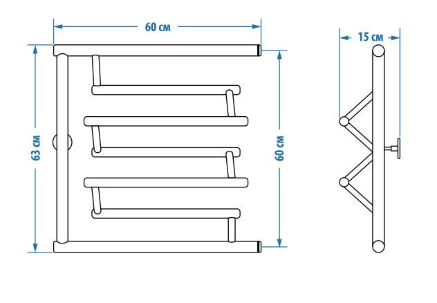 Полотенцесушитель Energy Prima 600*600 водяной