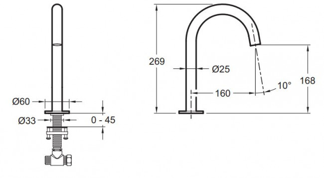 Излив смесителя Jacob Delafon Grands Boulevards E25387-CP