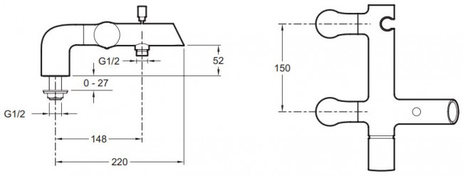 Смеситель Jacob Delafon Toobi E8964-CP для ванны