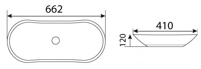 Раковина CeramaLux 9175 66*41 накладная
