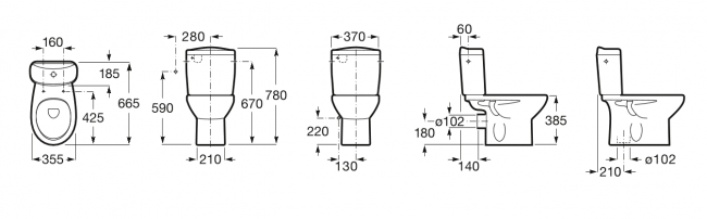 Чаша унитаза Roca Victoria 342399000 без сиденья