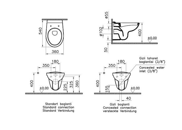 Унитаз подвесной Vitra Normus 6855B003-0101 без сиденья