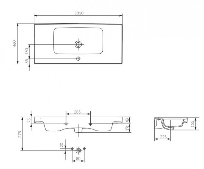 Раковина Cersanit Crea 100 UM-CRE100/1