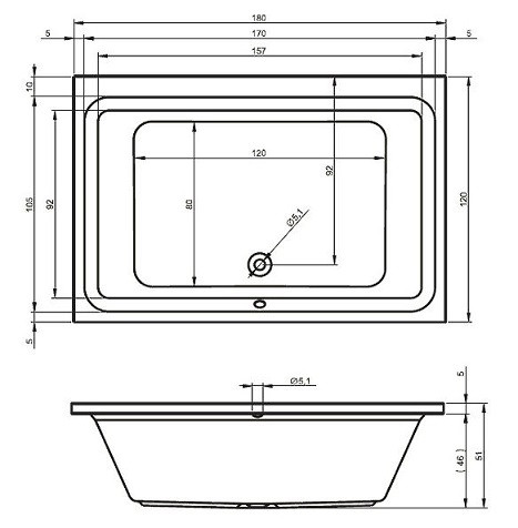 Ванна акриловая Riho Castello 180*120 B064001005