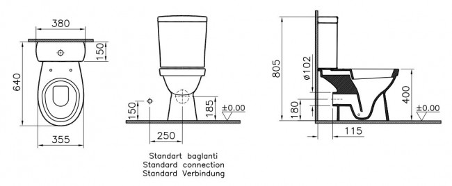 Унитаз-компакт Norm Eisberg Duroplast 9844B099-7202 с сиденьем микролифт