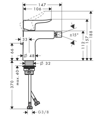 Смеситель Hansgrohe Metris 31280000 для биде