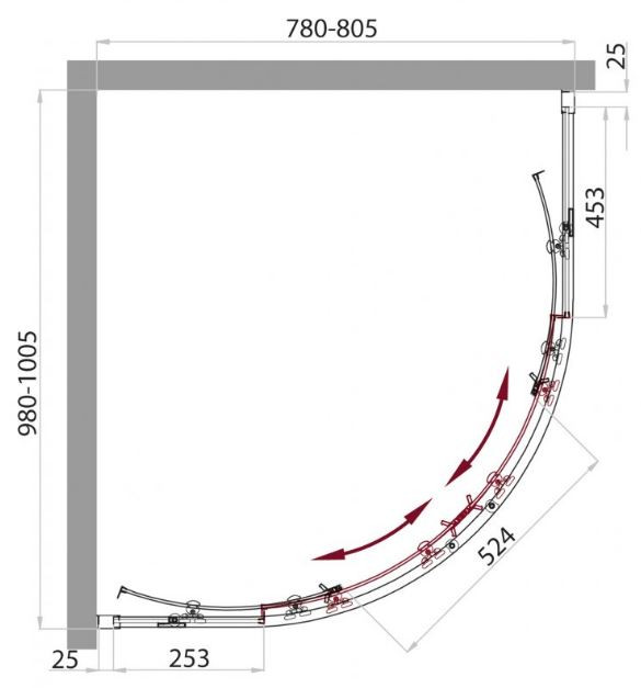 Душевой уголок BelBagno SELA-RH-2 100*80