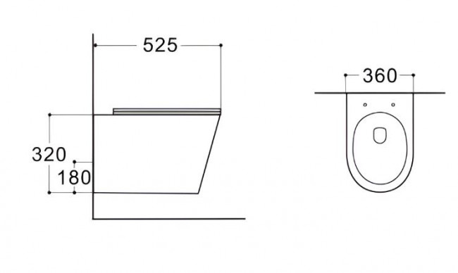 Унитаз подвесной Aquatek Вега AQ1905-MG безободковый с микролифтом серый матовый