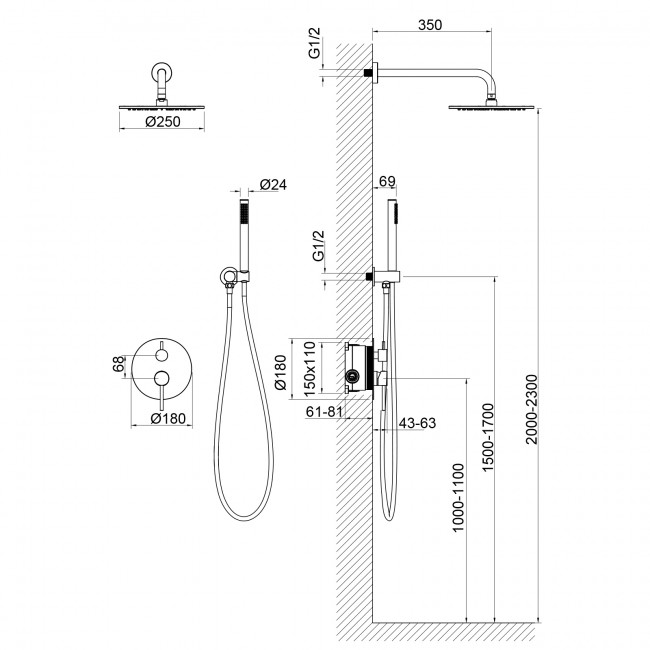 Душевая система Timo Saona SX-2369/00SM встроенная хром Душевая система Timo Saona SX-2369/00SM встроенная хром