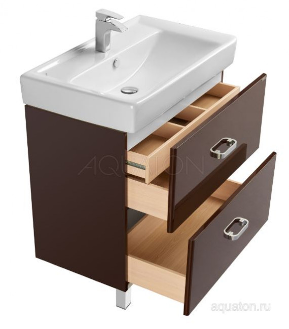 Тумба под раковину Акватон Америна 80 Н 1A169401AM430 темно-коричневая