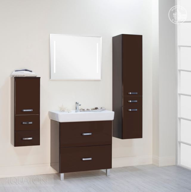 Тумба под раковину Акватон Америна 80 Н 1A169401AM430 темно-коричневая