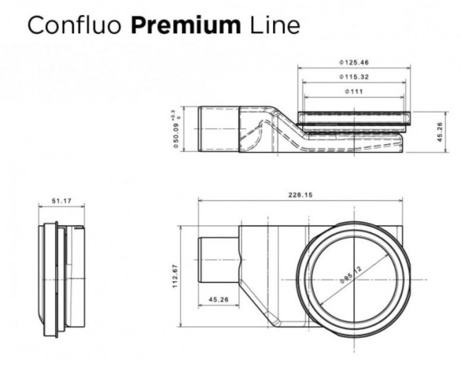 Душевой лоток Pestan Confluo Premium Line 450 13000291 Black Glass