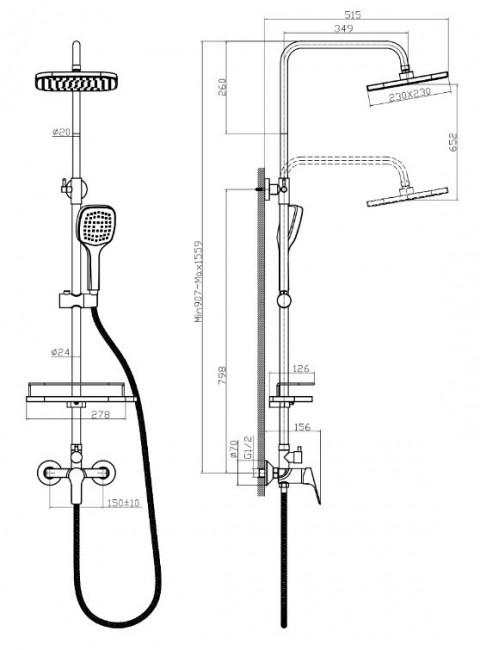 Душевая система Rossinka RS29-45