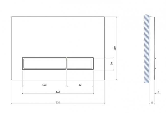 Инсталляция для унитаза Cersanit Vector 40 с кнопкой Blick белый глянец A64184
