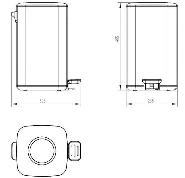 Ведро для мусора JAVA S-888-12L 12 литров микролифт