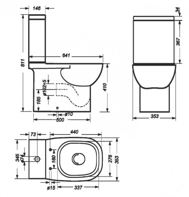 Унитаз-компакт Sanita Luxe Quadro DM с микролифтом QDRSLCC01040522