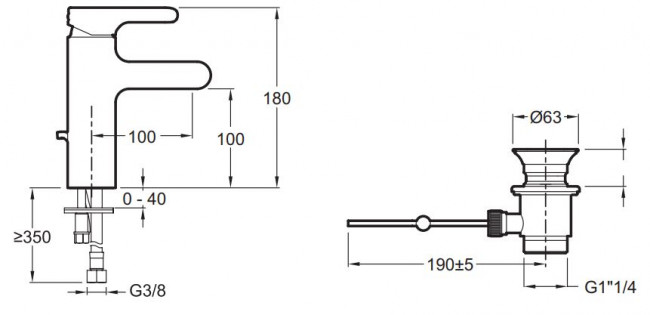 Смеситель Jacob Delafon Qualis E13523-CP для раковины