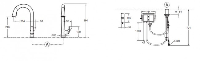 Смеситель Jacob Delafon Sensate E72218-B7-CP для кухни сенсорный