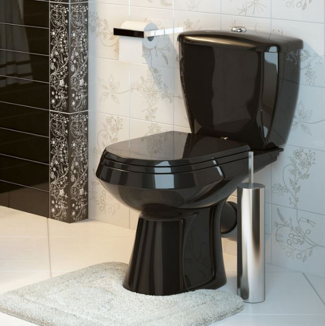Унитаз-компакт Оскольская Керамика Элисса Стандарт 43374130202 черный антивсплеск