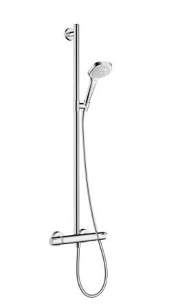 Душевая система Hansgrohe Croma Select E SemiPipe Multi 27248400 с термостатом хром/белый