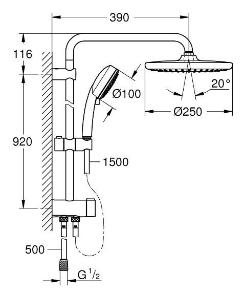 Душевая система Grohe Tempesta Cosmopolitan 26675000