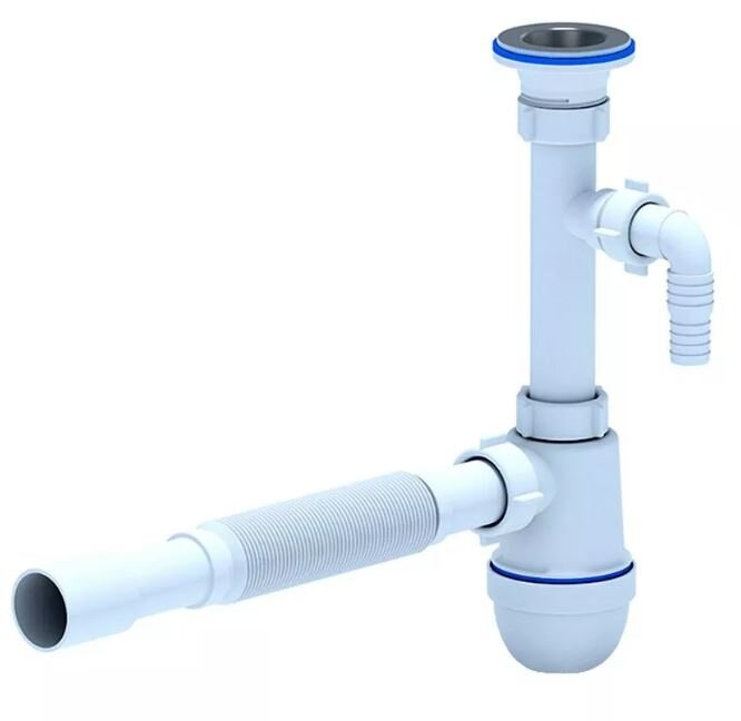 Сифон для раковины АНИ Пласт 1 1/4"*40 С1315 с отводом для стиральной ...