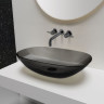Смеситель Vincea Groove VBFW-4G1GM для раковины настенный вороненая сталь