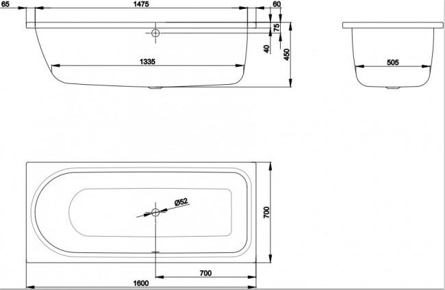 Ванна стальная Bette BetteOcean 160*70 8851-000