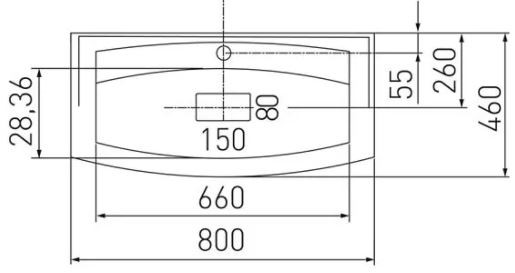 Раковина Акватон Милан М 80 1A70643KML010