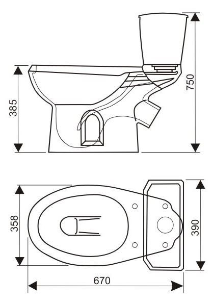 Унитаз-компакт Оскольская Керамика Элисса Стандарт 43355130202 синий антивсплеск