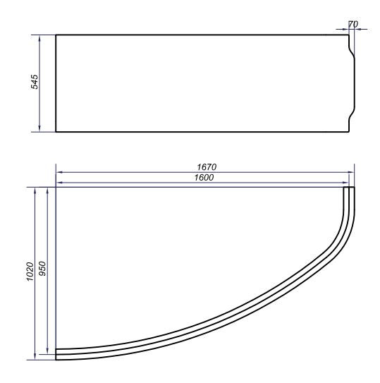 Панель для ванны Cersanit Joanna 160 универсальная PA-JOANNA*160