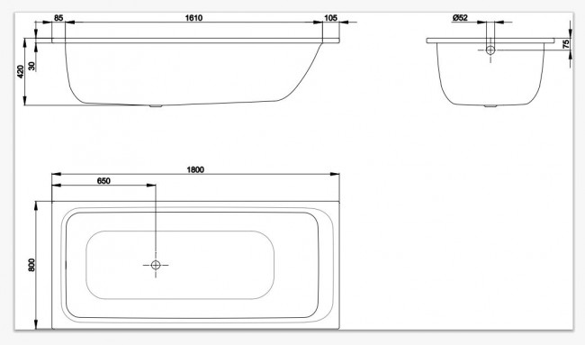 Ванна стальная Bette BetteSelect 180*80 3413-000