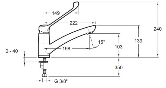 Смеситель Jacob Delafon Panache E12873-CP для кухни