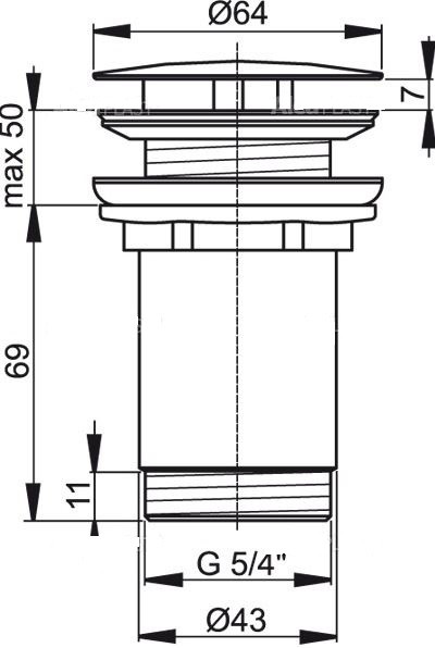 Донный клапан сифона AlcaPlast A396