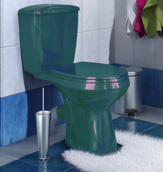 Унитаз-компакт Оскольская Керамика Элисса Стандарт 43325130202 зеленый антивсплеск