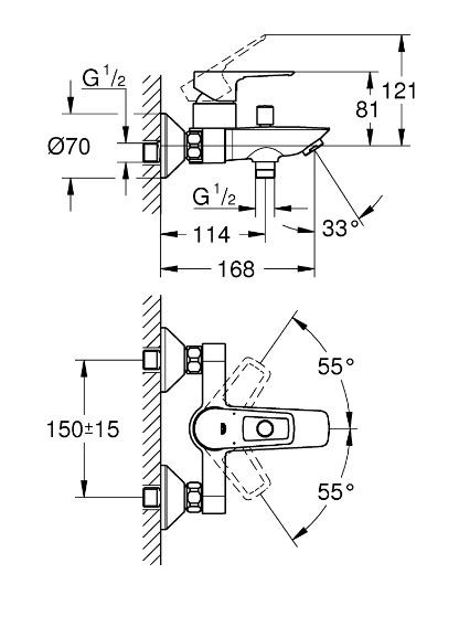Смеситель Grohe BauLoop New 23602001 для ванны