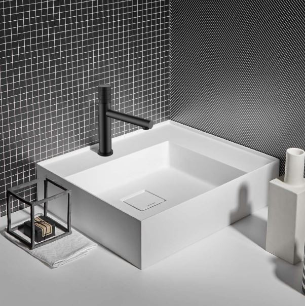 Смеситель Vincea Groove VBF-4G1MB для раковины черный матовый