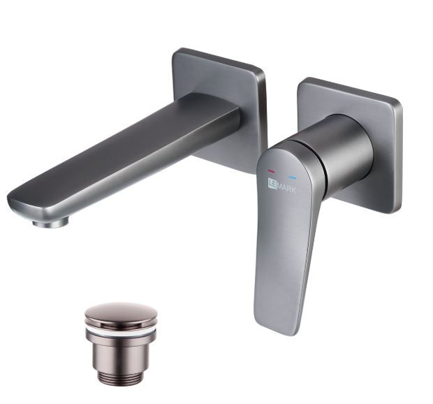 Смеситель Lemark Bronx LM3736GM для раковины настенный графит