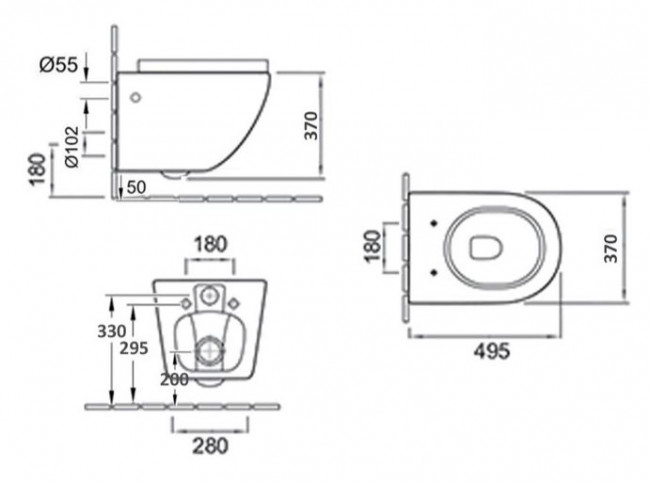 Унитаз подвесной Esbano Gardena ESUPGARDW безободковый белый