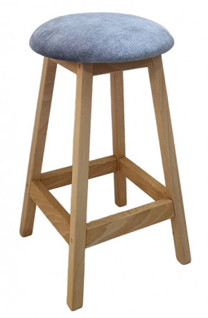 Табурет круглый Либ бук натуральный/релакс сильвер