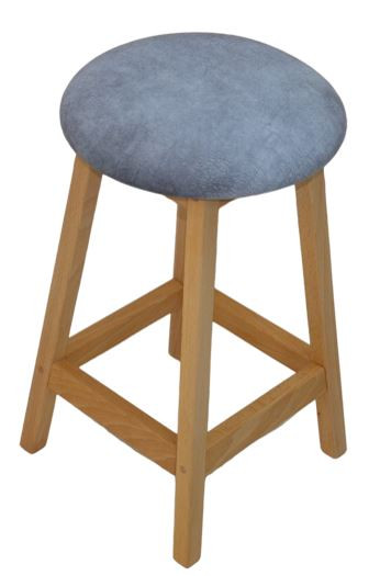 Табурет круглый Либ бук натуральный/релакс сильвер