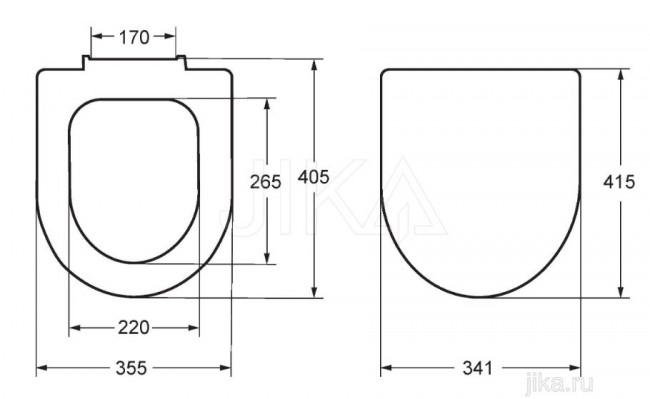 Сиденье для унитаза Jika Era 8.9153.3.000.000.1 петли хром