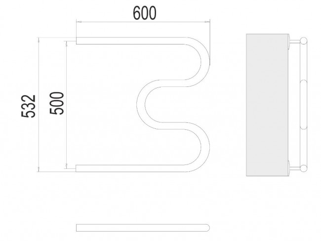 Полотенцесушитель водяной Terminus М-образный 500*600 4620768881169 хром
