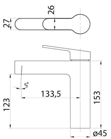 Смеситель BelBagno Delta DEL-LVM-BORO для раковины золото брашированное