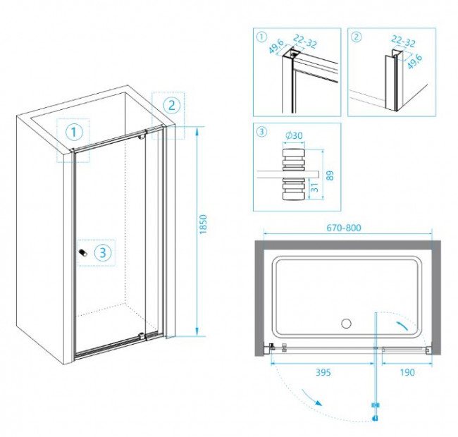 Душевая дверь RGW PA-02 67-80 04080207-51 шиншилла