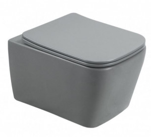 Унитаз подвесной Esbano Tiron-C ESUPTIROCGM безободковый серый матовый