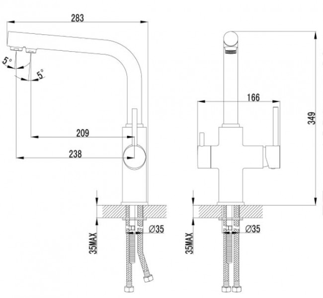 Смеситель Lemark Comfort LM3060C для кухни с подключением к фильтру с питьевой водой