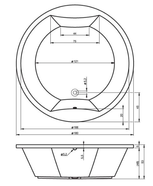 Ванна акриловая Riho Colorado 180*180 B038001005